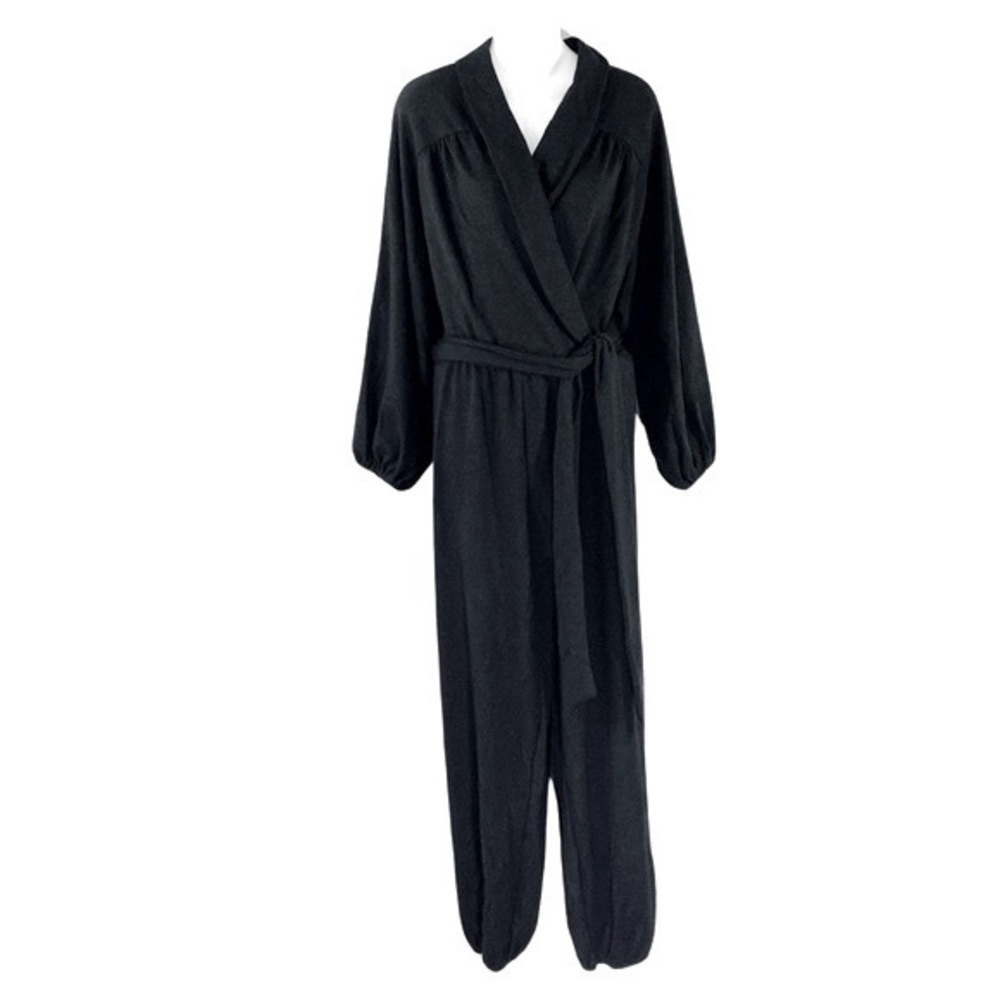 NWT Eloquii Black Faux Wrap Belted Long Sleeve Jogger Jumpsuit 18 20 YY19